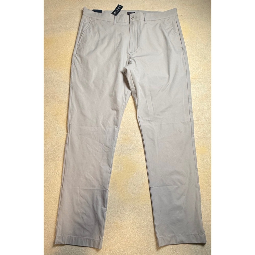 J.Crew Flex Tech Pants Mens 34x32 Straight Fit Light Gray New With Tags-2424